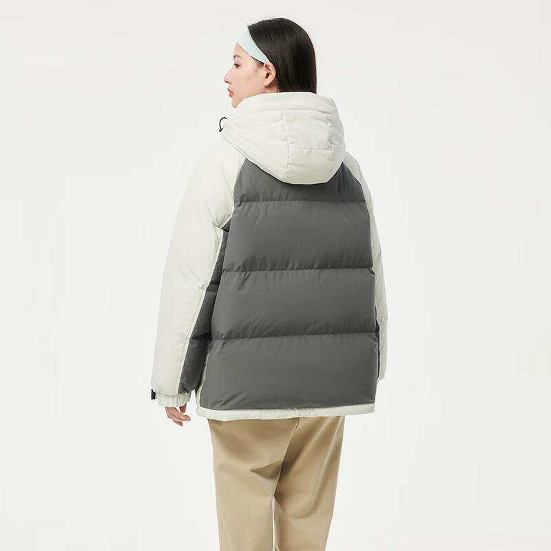 Tanboer Unisex Color-Block Hooded Down Jacket TB235560