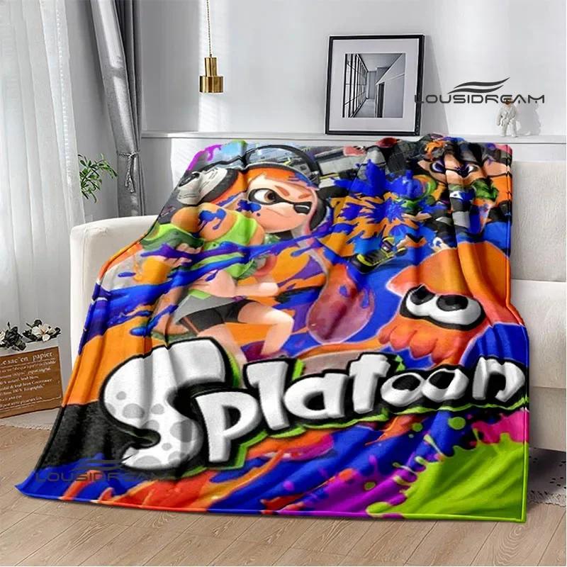 3D Cartoon game Splatoon printed blankets Picnic blanket Warm Flannel blankets Home bed linings blankets for beds Birthday Gift