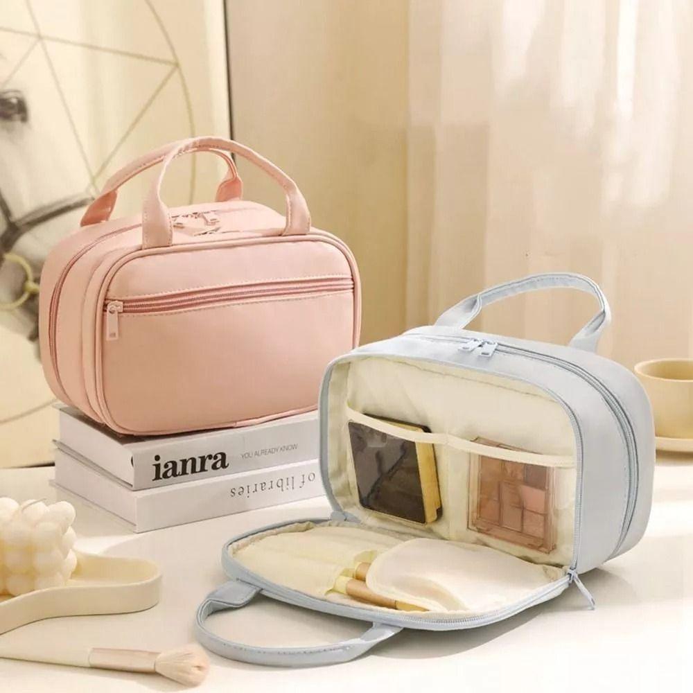 

Double Layer Makeup Bag PU Leather Cosmetic Organizer Fashion Travel Toiletry Bag