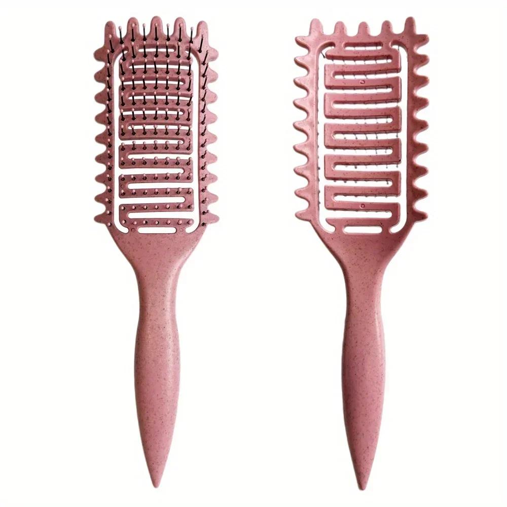 Curl Define Styling Brush Hollow Boar Bristle Detangling Hair Brush Tangled Hair Comb Shaping Defining Curls Styling Tools