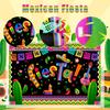 35pcs Fiesta Party Decorations Set -  Balloons,Taco Balloon,Cactus Llama Foil Balloons &Backdrop Etc Mexican Party Decorations