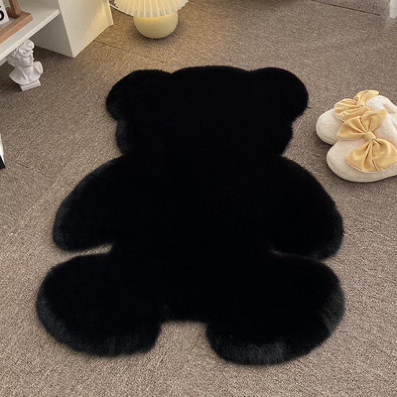 Cartoon Bear Plush Rug for Girls' Bedroom or Cloakroom