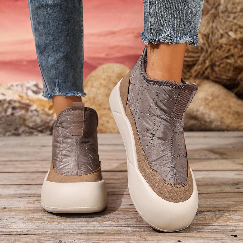 Down Cloth Non-Slip Thick Bottom Snow Boots Women'S Winter New Fleece-Lined Casual Soft Bottom Comfortable Cotton Shoes