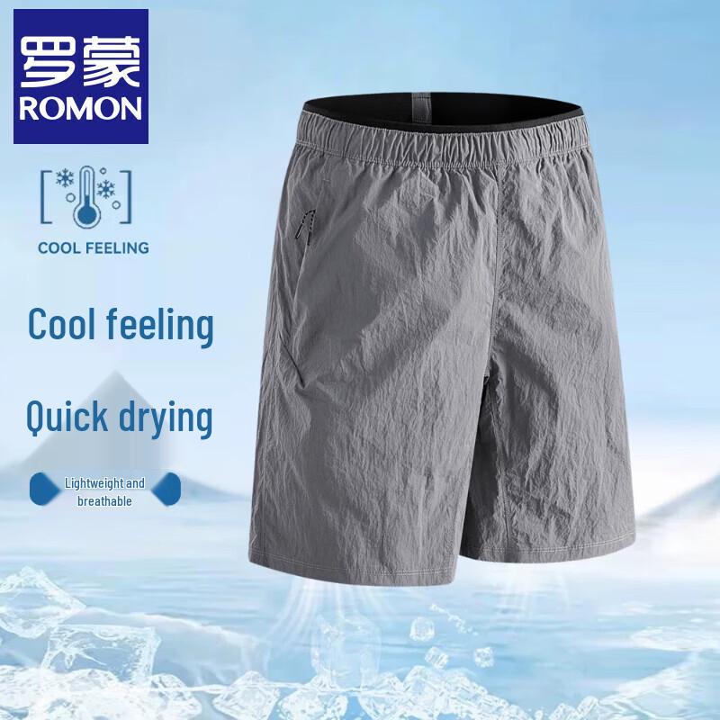Luomeng Men s Quick-Dry Ice Silk Casual Shorts L