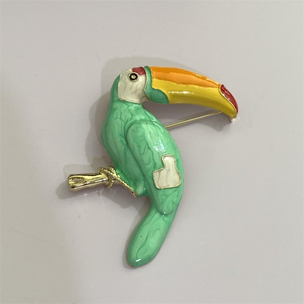 Oil-drip Design Parrot Earrings Adjustable Animal Lapel Pin Unisex Jewelry Scarf Accessories