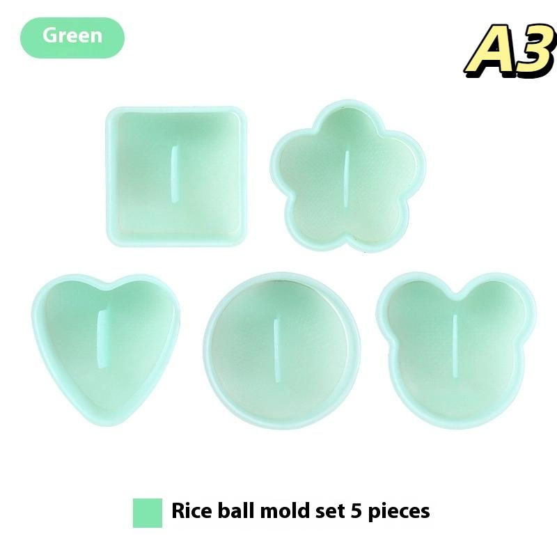 Cartoon Triangular Sushi Kit - 1Set Maker Sushi Mold Onigiri Rice Ball Food Press Japanese DIY Tools for Kitchen Bento
