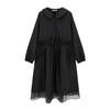 Naien Round Collar Shirred Dress