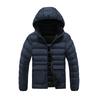 Light Section of The Clothing Cotton Coat Men's Winter Solid Colour Removable Cap Slim Thickened Top Coat Comfortable and Versatile Jacket