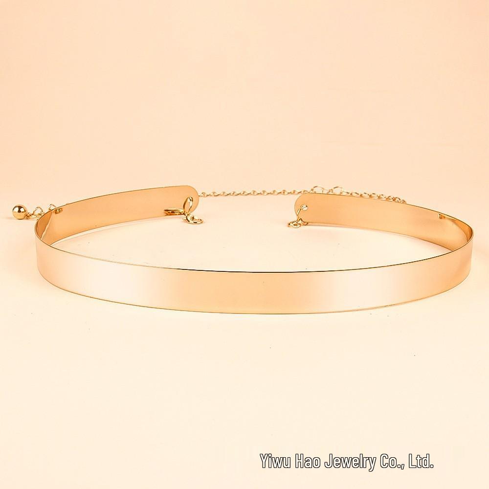 

European Fashion Sequin Metal Waist Belt for Women: Versatile Elastic Belt for Dresses and Coats, Body Chain Style