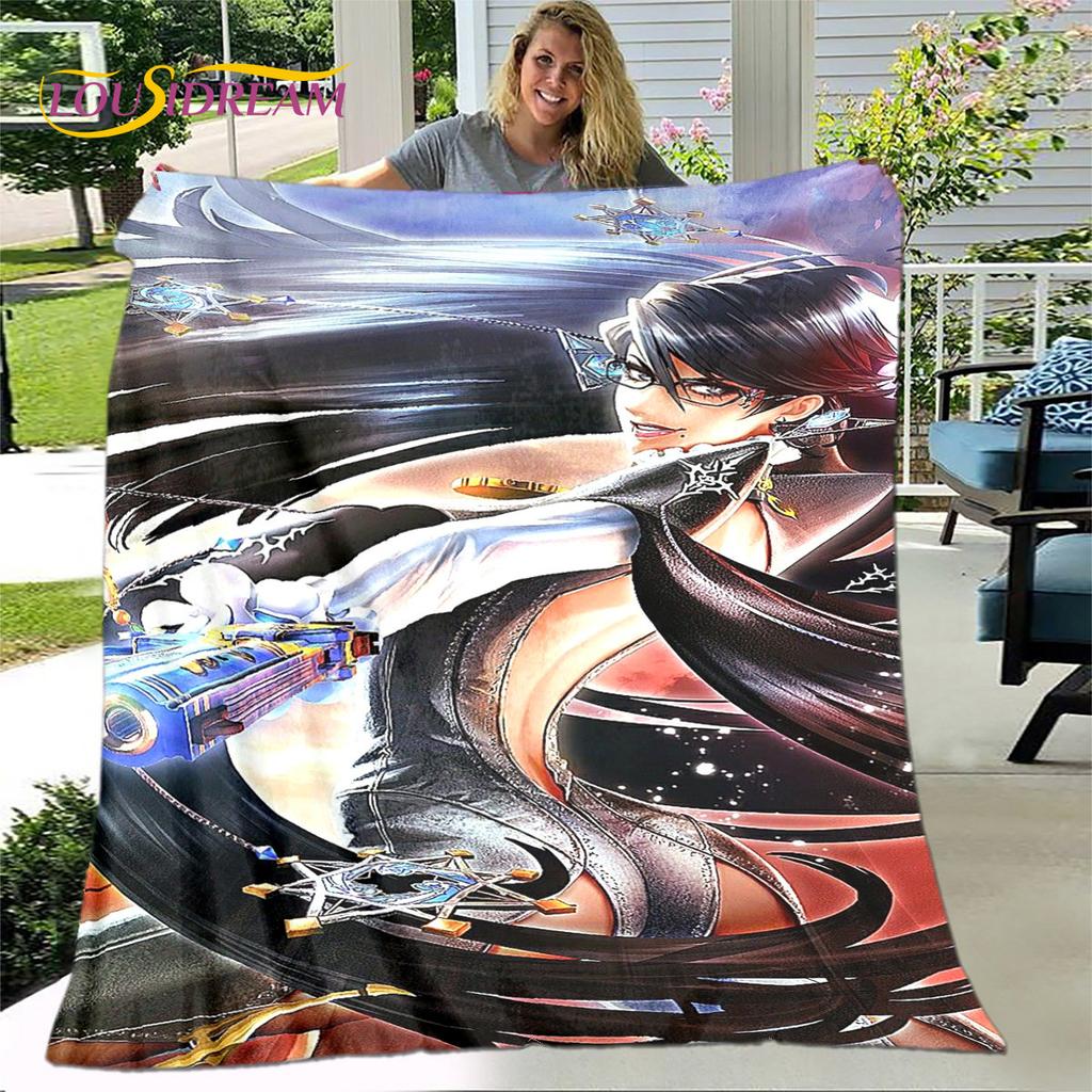 Bayonetta Sexy Game Gamer Cartoon Soft Plush Blanket,Flannel Blanket Throw Blanket for Living Room Bedroom Bed Sofa Picnic Cover