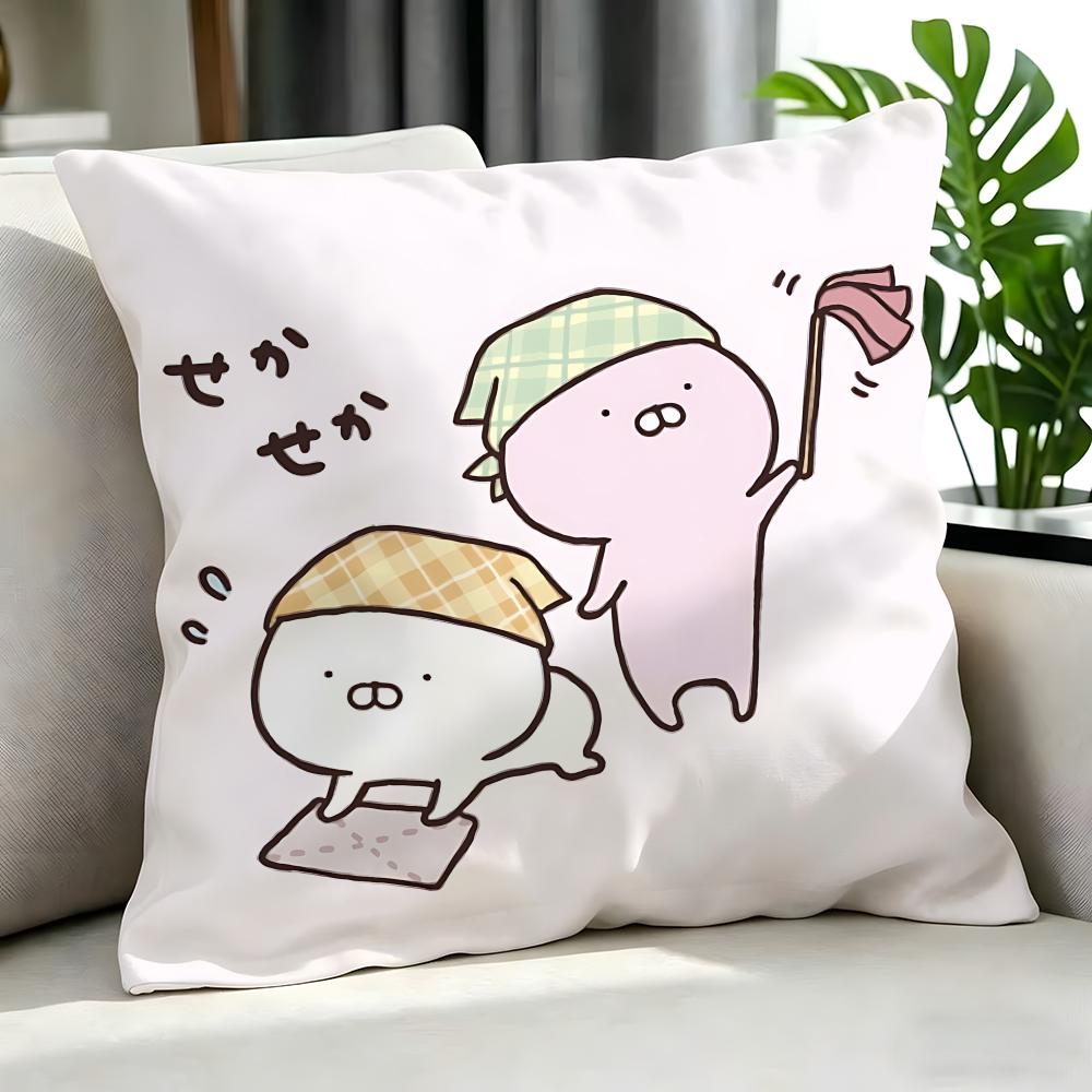 cute Usamaru Cushion Cover Cushion Cover Set 4Pcs 50x50 45x45 40x40 Pillowcase Decorative Sofa Home Decor
