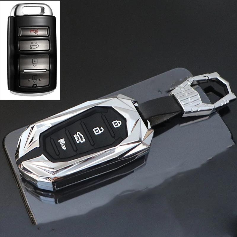 Interior Mouldings Zinc Alloy Car remote Key fob Case Key cover For KIA K9 Cadenza K7 3/4 button Smart Remote Key