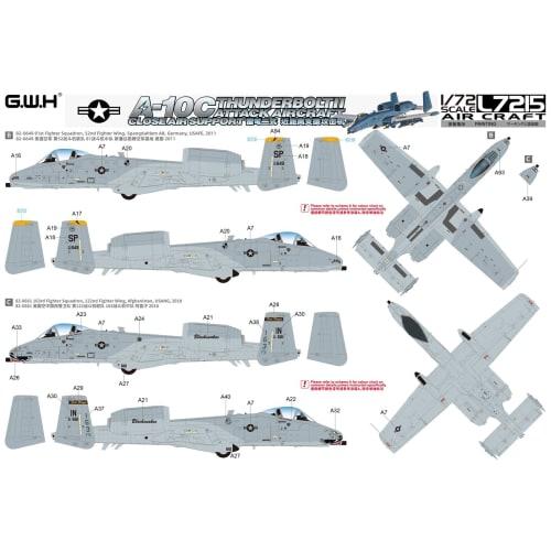 Great Wall Hobby 1/72 Scale American A-10C Attack Aircraft Plastic Model Kit L7215 (Airplane)