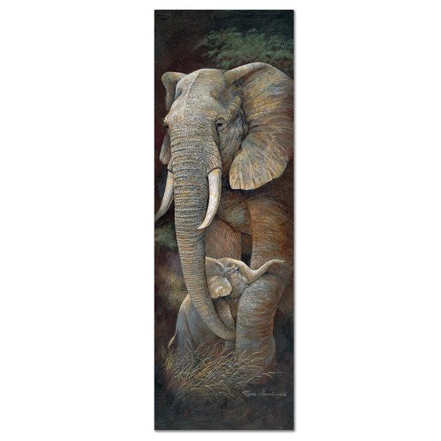 210 x 70 cm große Leinwand-Kunstdrucke, moderne Heimdekoration, Leinwand, Elefanten und Zebras, Tiergemälde, Wandkunst, Drucke ohne Rahmen