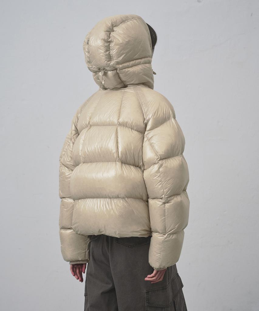 MUSINSA STANDARD WOMAN [City Leisure] Women'S Sheer Ripstop Hooded Down Short Padded Jacket [Light Beige]