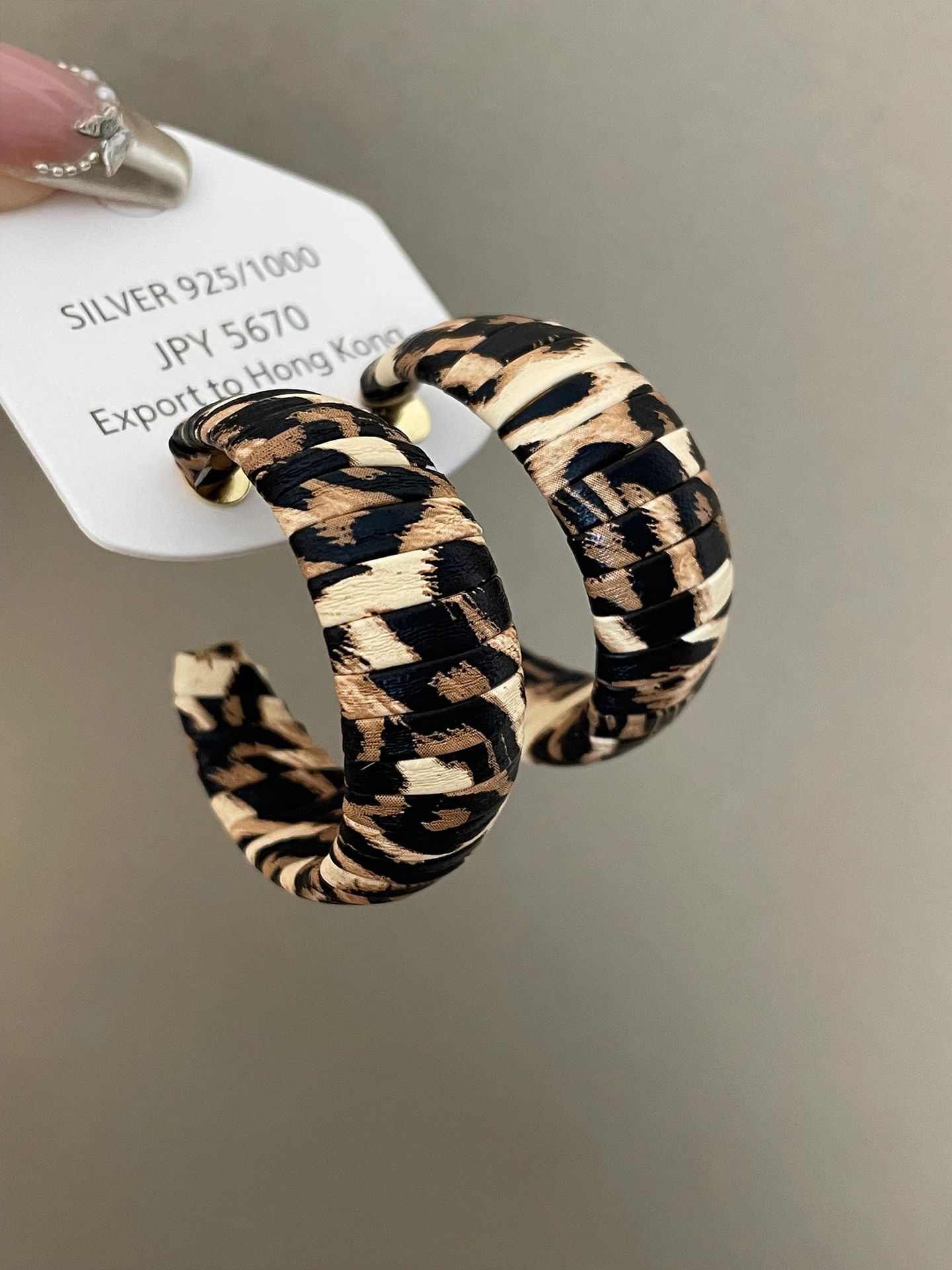 Персонализированные серьги-клипсы с леопардовым принтом, осенне-зимняя коллекция 2025, преувеличенные серьги в европейском и американском стиле