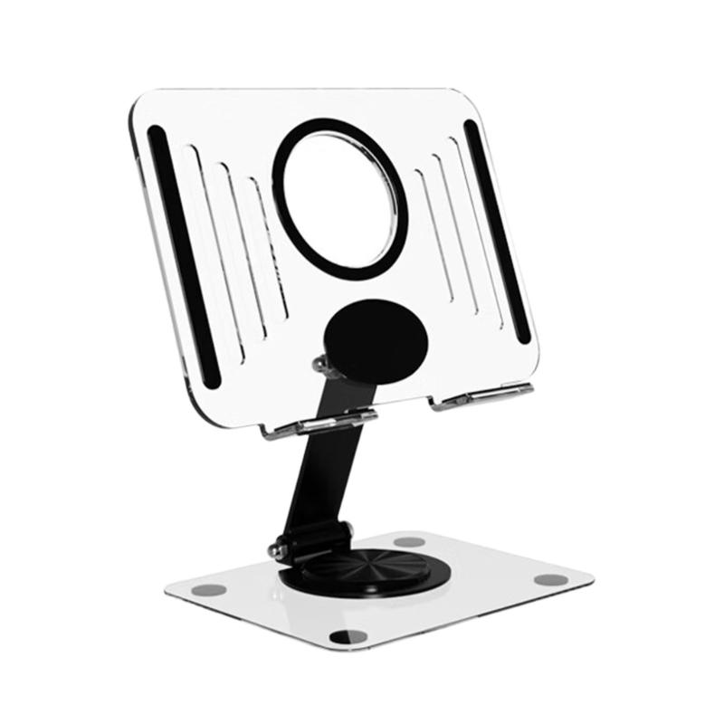 Universal Acrylic Transparents Tablets Stand With 360 Degree Rotation And Foldable Design For 12.9Inch Devices