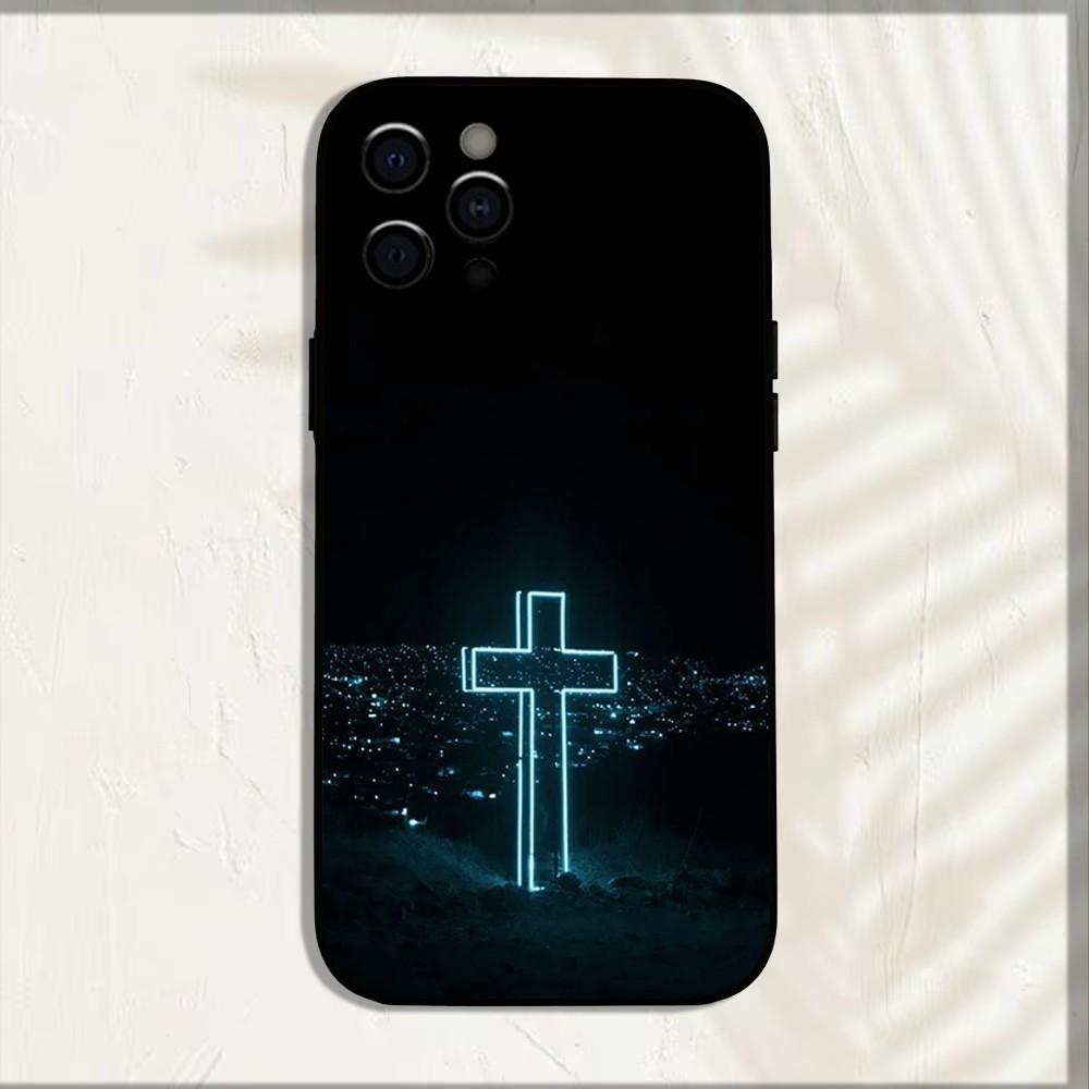 Bible Jesus Christian Cross Phone Case For iPhone 15,14,13,12,11,Pro,X,XS,Max,XR,Plus,Mini Soft Black Cover
