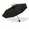 1pc Bunny Strawberries Automatic Open/close Umbrella, 8-Rib Sturdy Structure, Artistic Pattern, Compact Design, Fashion Lovers L044