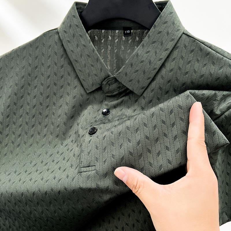 Simple Versatile Men Polo Shirt Short Sleeve Shirt Turn-down Collar T-shirt Tops