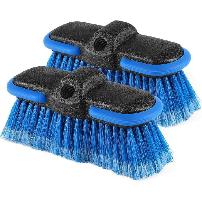 Car Wash Brush Head With Soft Bristle, Car Cleaning Brush With Protective Bumper For Cleaning Auto Cars Trucks RV Boat Deck