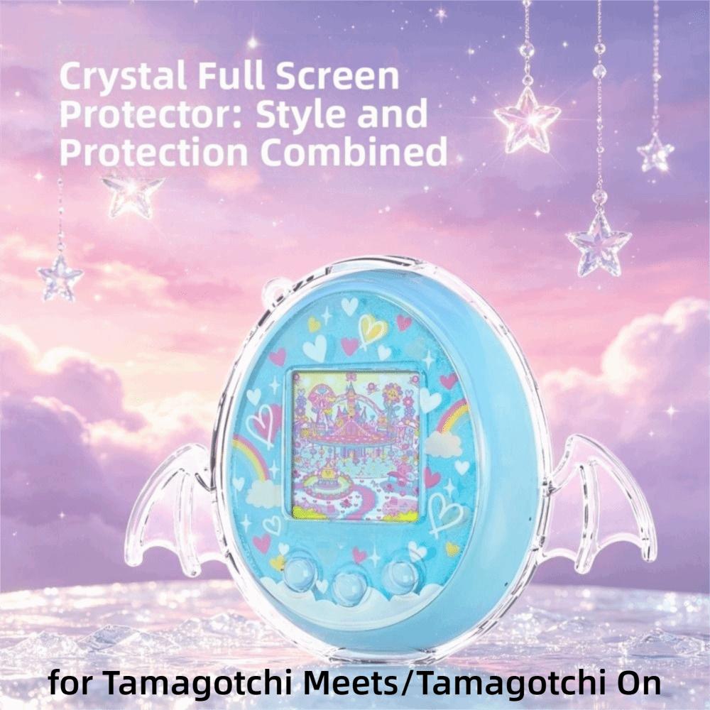 Klar beskyttelsesetui med vinger erstatningsskall for Tamagotchi Meets/Tamagotchi On tilbehør