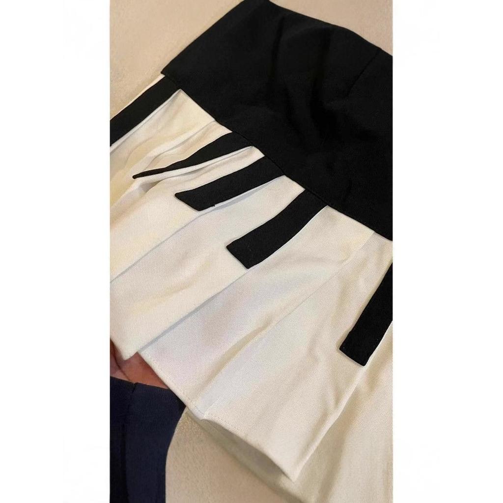Retro black and white piano new sense art skirt summer new small versatile short skirt
