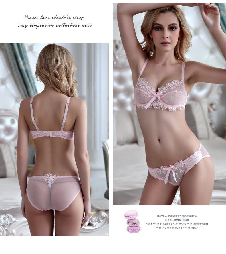 Sexy Plus Size Lingerie Set: Sheer, Anti-Sag, Lace Bra for Smaller Bust Look