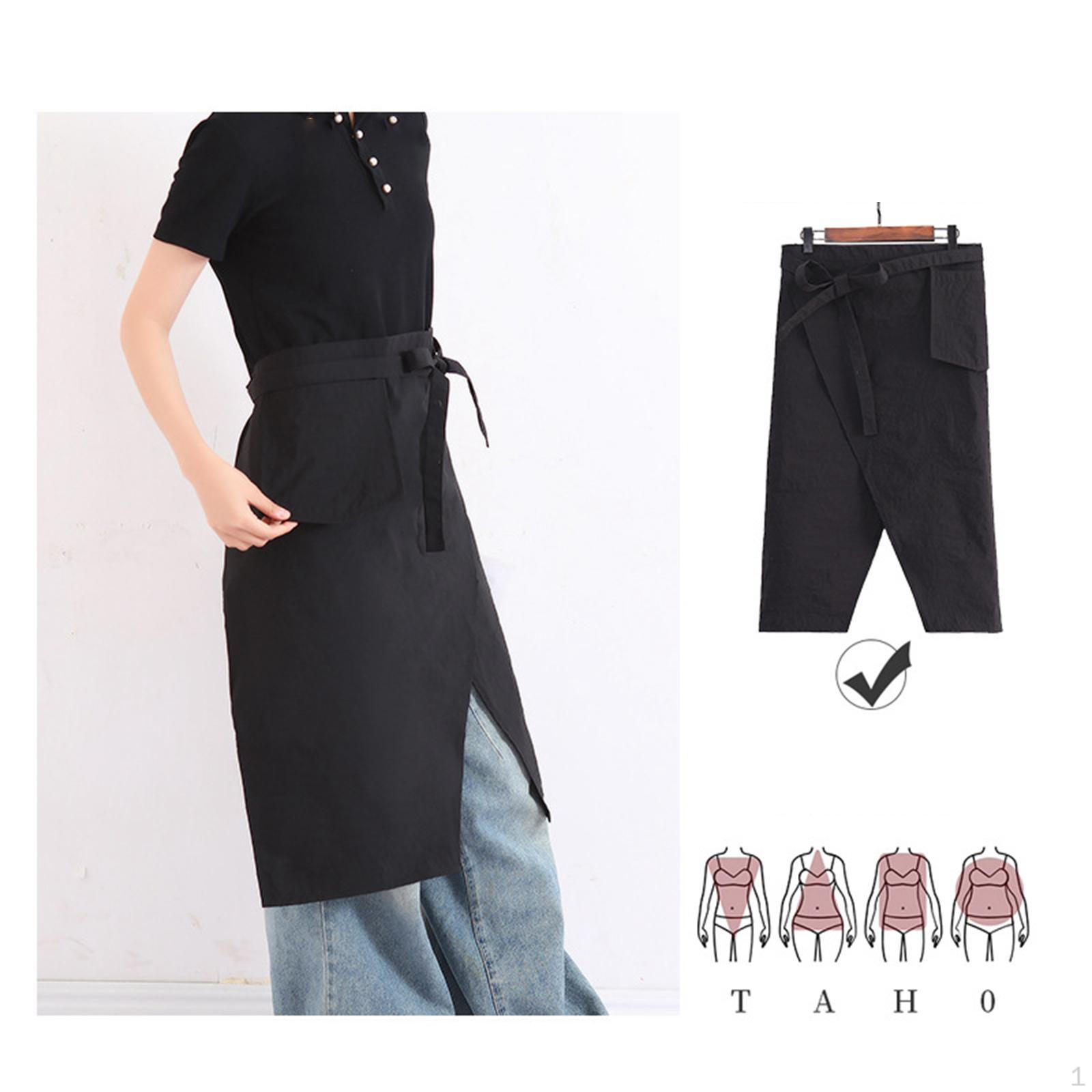 

Half Apron Front Slit for Cafe Kitchen Woodworking Shop Garden чёрный