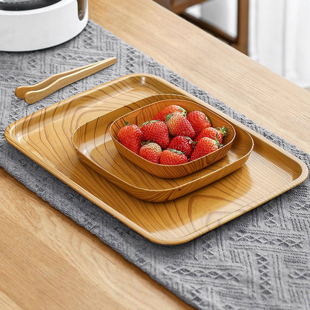 

Тарелка для закусок из прочного дерева, квадратная тарелка для сервировки кухни, фруктов, десертов, тортов, закусок, конфет, кухонных принадлежностей, деревянная миска, тарелка для закусок