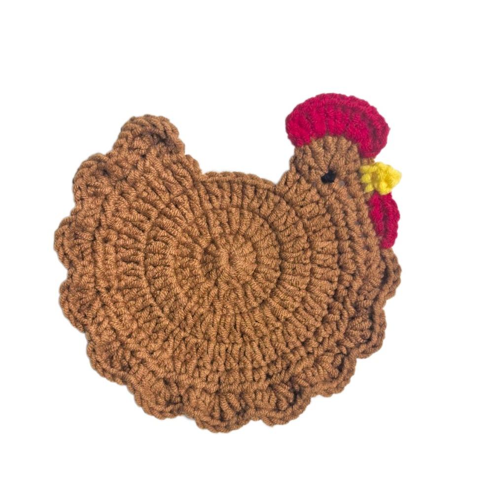 Cartoon Design Crochet Coaster Soft Fabric Insulation Placemat Woven Cup Mat  Halloween Decorative