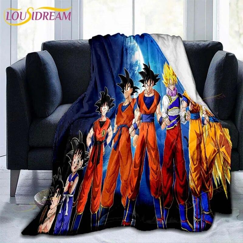 Couverture en flanelle avec personnages de dessins animés japonais célèbres, couverture polaire pour enfants, canapé, voyage, Camping