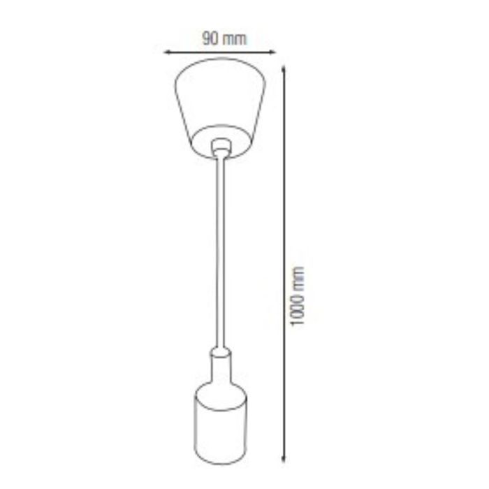 Grey Cable Suspension (1m) E27 IP20 Max 60W