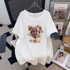 Women's Plus Size Loose Mid-Length Belly Covering Short-Sleeved Round Neck T-Shirt (Sizes 200/300/350 jin)