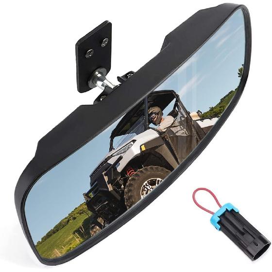 KEMIMOTO UTV Rear View Mirror Compatible With Polaris Ranger 500 570 900 XP 1000 XP/Crew 2017-2025 With Factory Drop Down Mounting Tab, UTV Panoramic