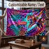 Animals Theme Throw Blanket Custom Name Text Personalized Blanket Soft Cozy Blanket for Home Sofa Bed