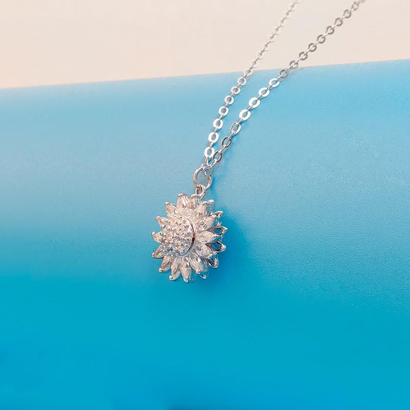 Classic Bestseller Rotating Sunflower S925 Sterling Silver Pendant Necklace - Elegant, Versatile, High-End Design