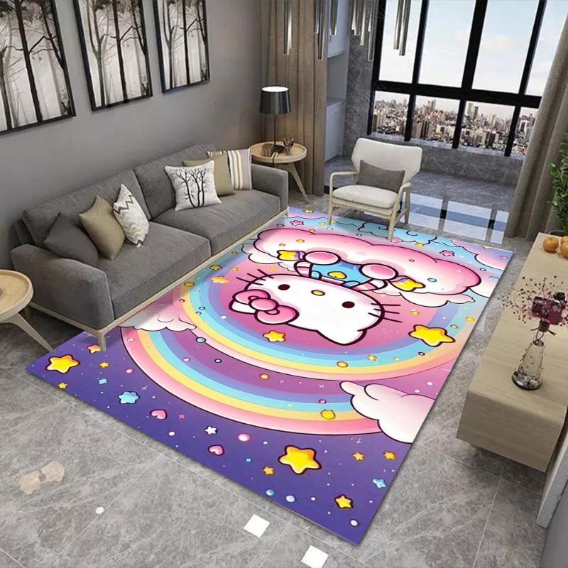 Hello K-Kitty Floor INS Style Soft Bedroom Floor Mat Rectangle Anti-slip Home Soft Badmat Front Door Indoor Outdoor Mat Hotel