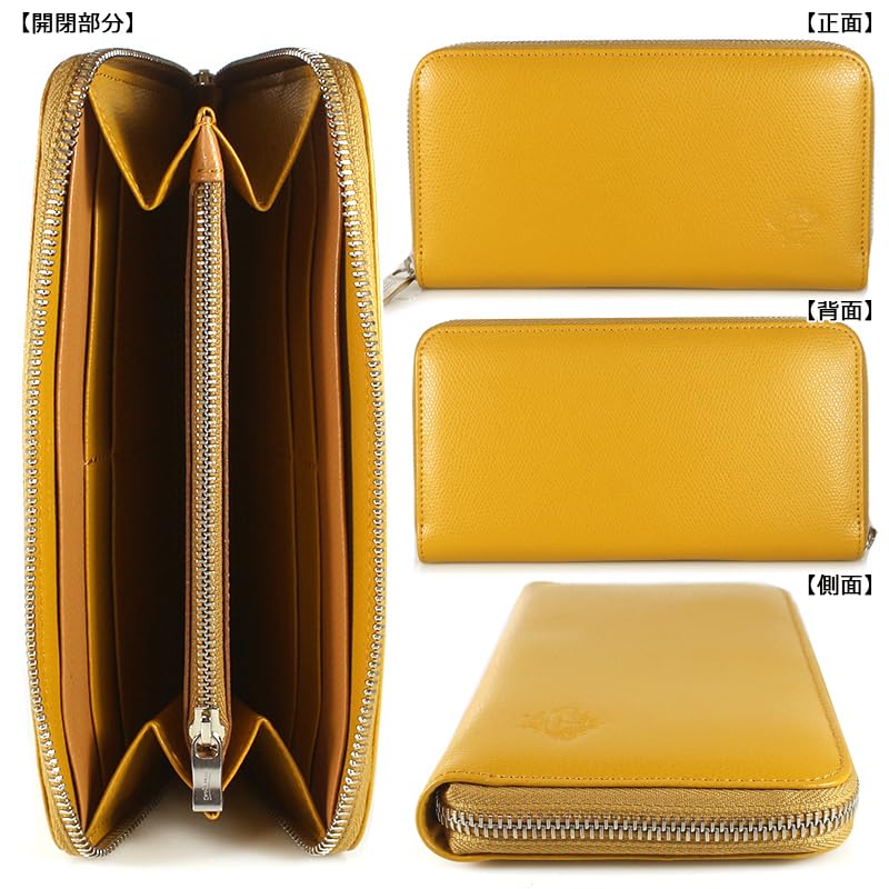 first ever long wallet in genuine palm available in Made in A stylish gift for men and RETTEE Yellow Orobianco's round-zip leather, Japan. Italy.