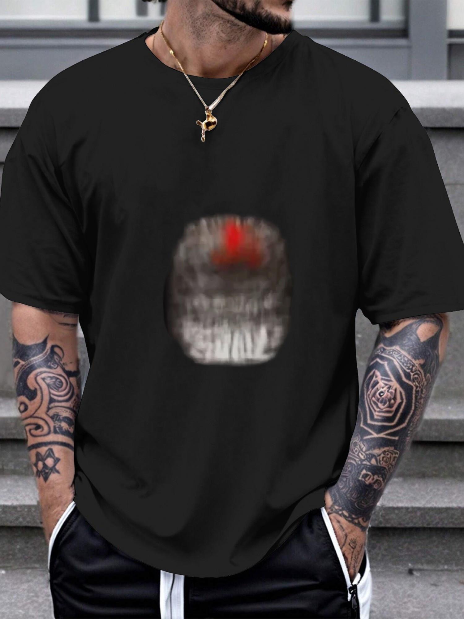 1pc Patriotic Bold Graphic T-shirt - 180g Cotton Crew Neck Short Sleeve S