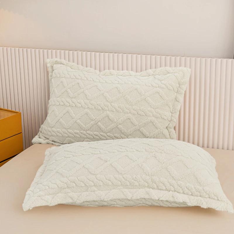 2 Pcs Winter Soft Warm Thicken Pillowcases Butterfly Jacquard Velvet Pillows Cases 48x74cm Sofa Home Decor Cushion Cover