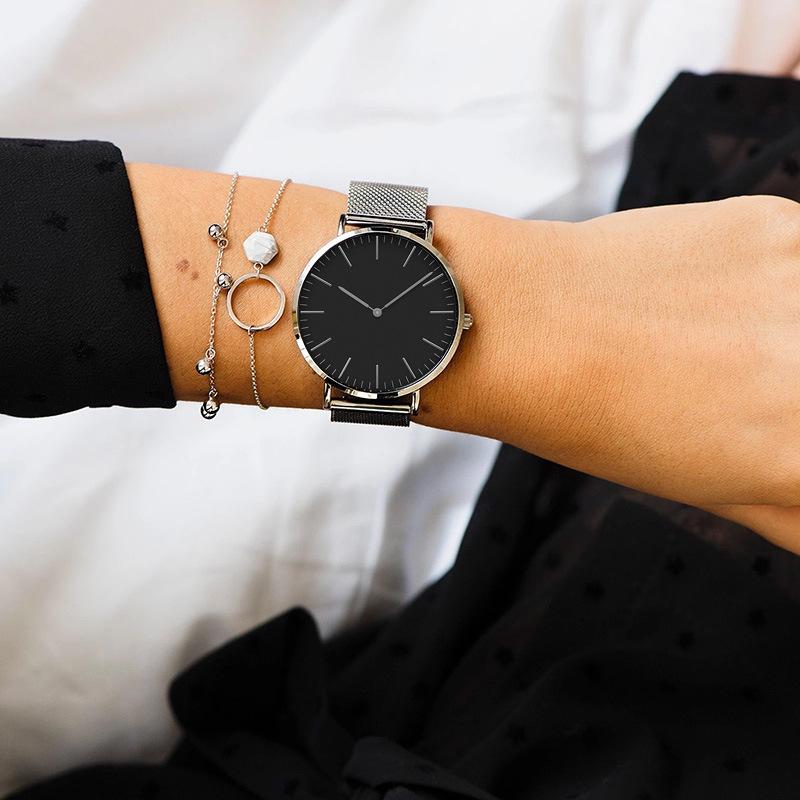 Trendy Men's Mesh Strap Quartz Watch - Fashionable and Minimalist Korean Style for Students and Couples