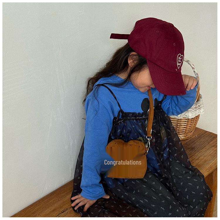 Red Festive Girls' Bow Cartoon Crossbody Bag: Mini Bucket Handbag & Coin Purse