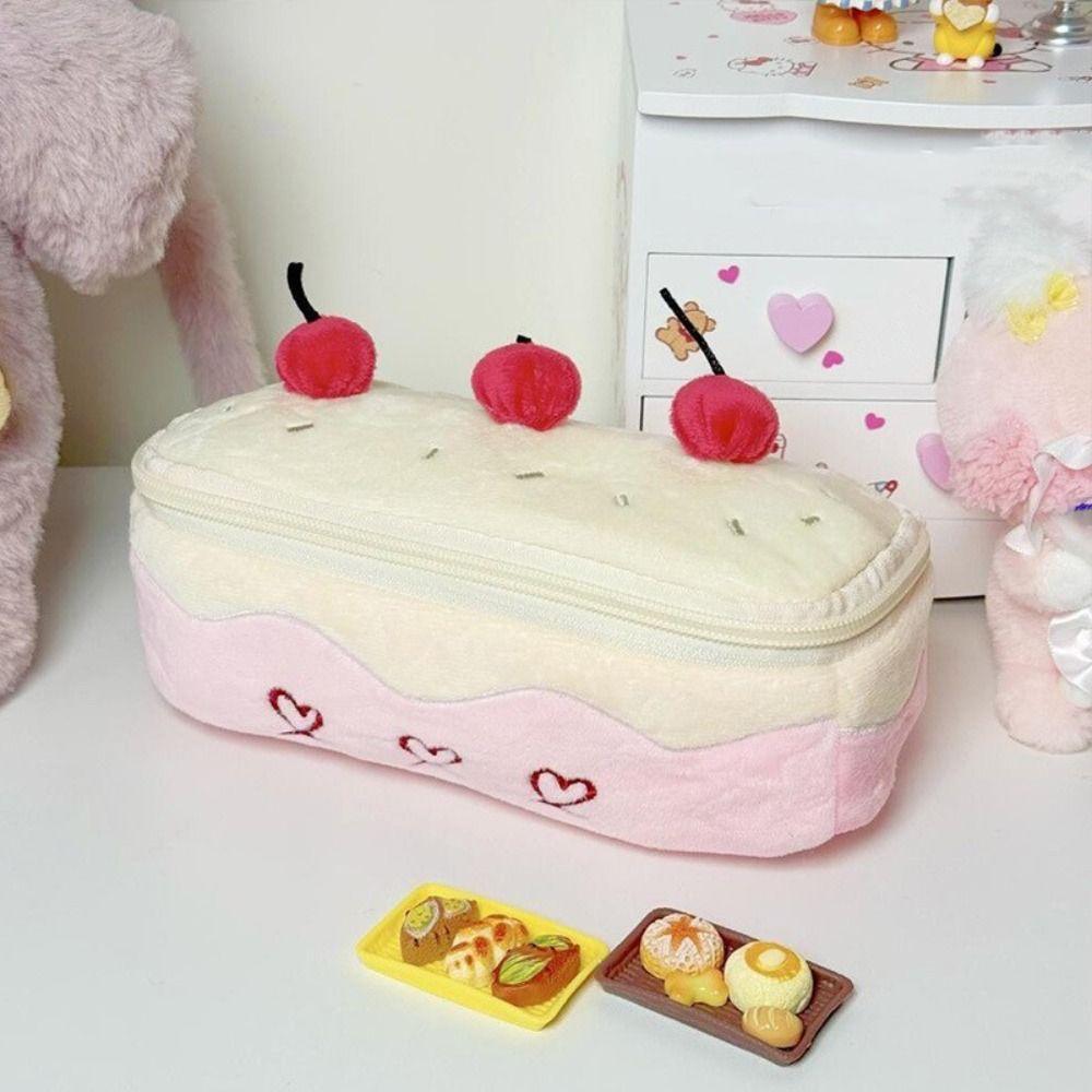 Heart Kawaii Pencil Case Embroidered Pencil Pouch Creative Cosmetic Bags Stationery Box