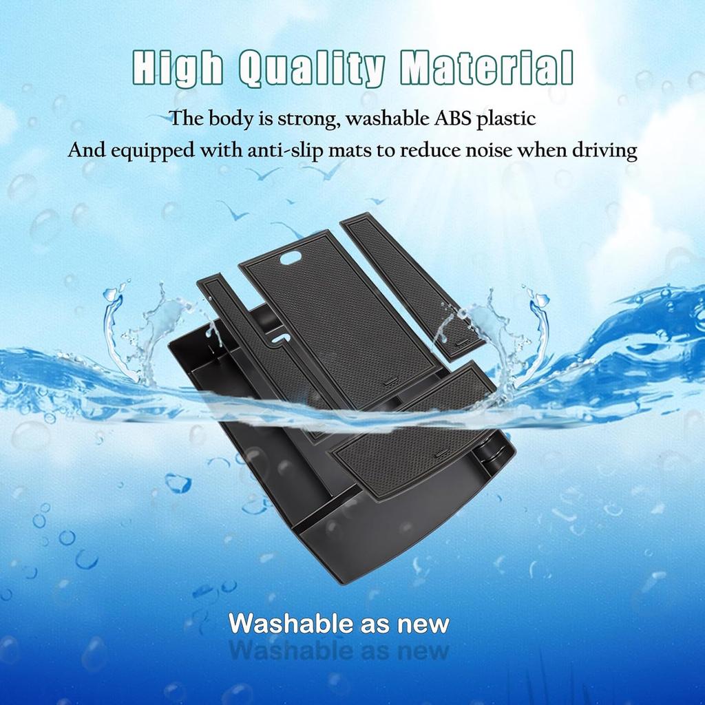 Center Console Organizer Compatible With 2024 2025 VW Volkswagen Atlas And Cross Sport Center Console Storage Box Interior Accessories(Armrest