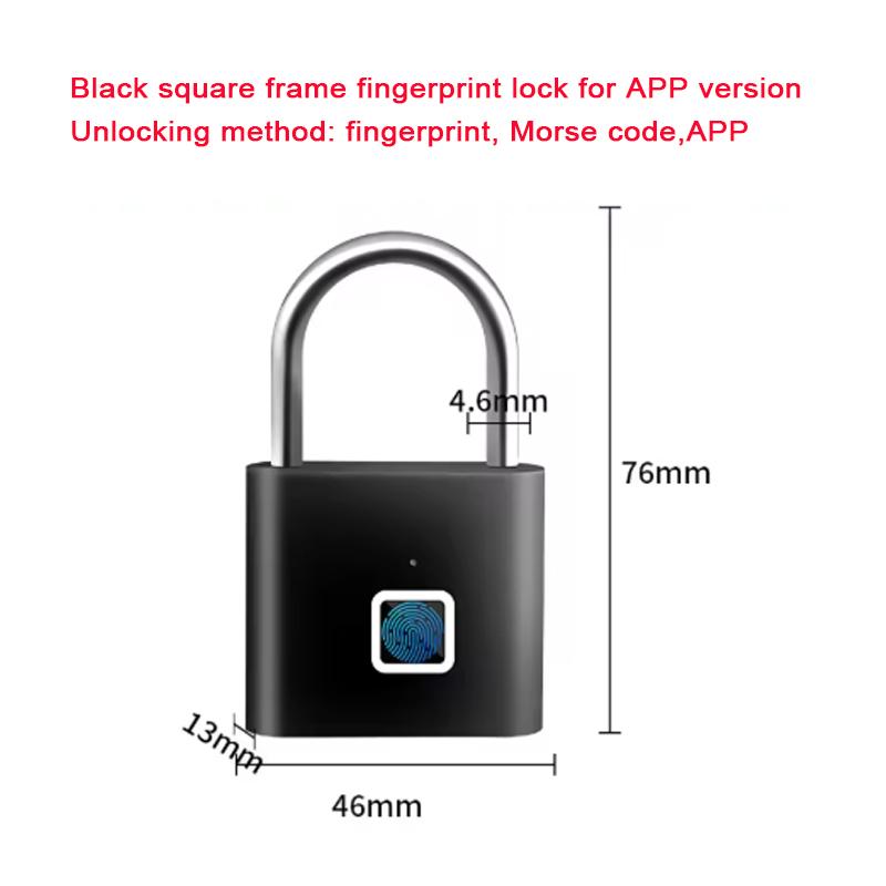 Portable Biometric Padlock Intelligent Fingerprint Unlock Outdoor Waterproof and Rust-Resistant Electronic Anti-Theft Lock