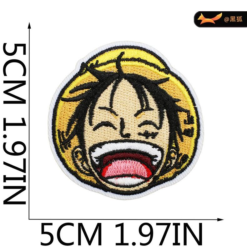 Black Fox Cartoon Animation Character Embroidery Cloth Sticker Japanese One Piece Patch Computer Embroidery Sticker