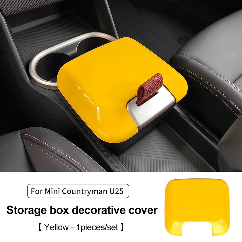 Central Control Storage Box Decorative Cover For Mini JCW Countryman U25 2024 2025 ABS Car Interior Protective Cover Accessories