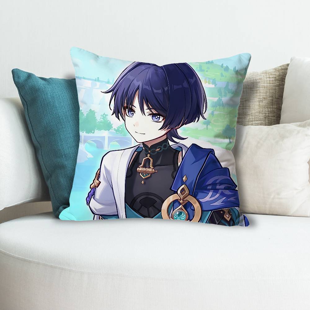 Game GGenshin Impact Wanderer Pillow Cases for Bedroom Living Room Sofa Home Decor Polyester Cushion Cover with Zipper