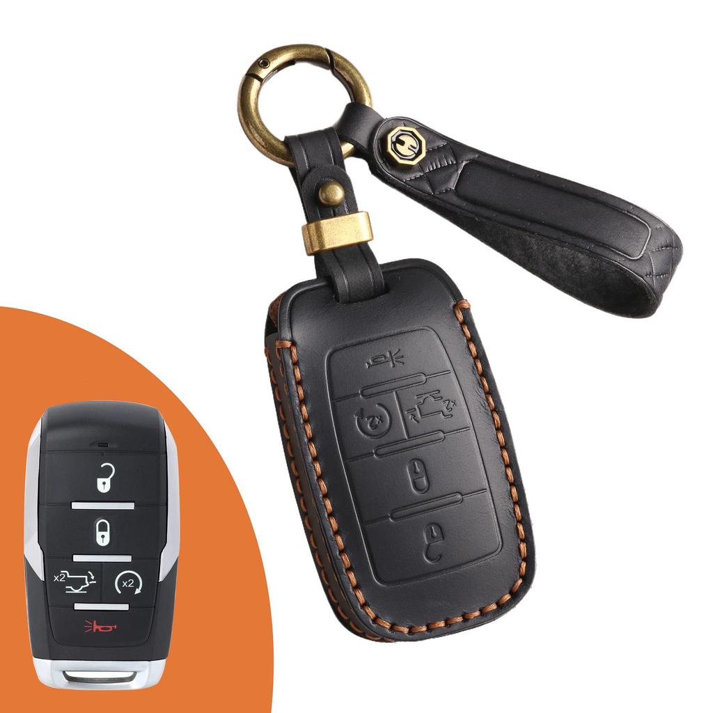 Handmade Genuine Leather Key Cover for New Dodge RAM